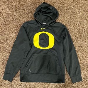 Nike thermal, fit sweatshirt, hoodie, size small, Oregon ducks green and yellow